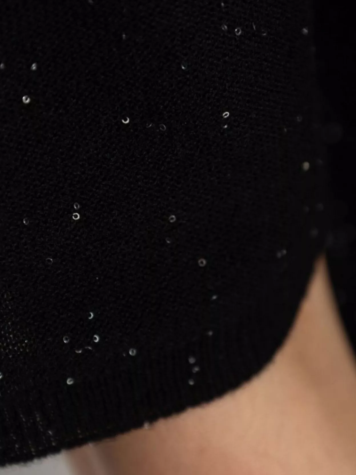 Fabiana Filippi Crewneck Wool Top Short Sleeves Sparkling Finish