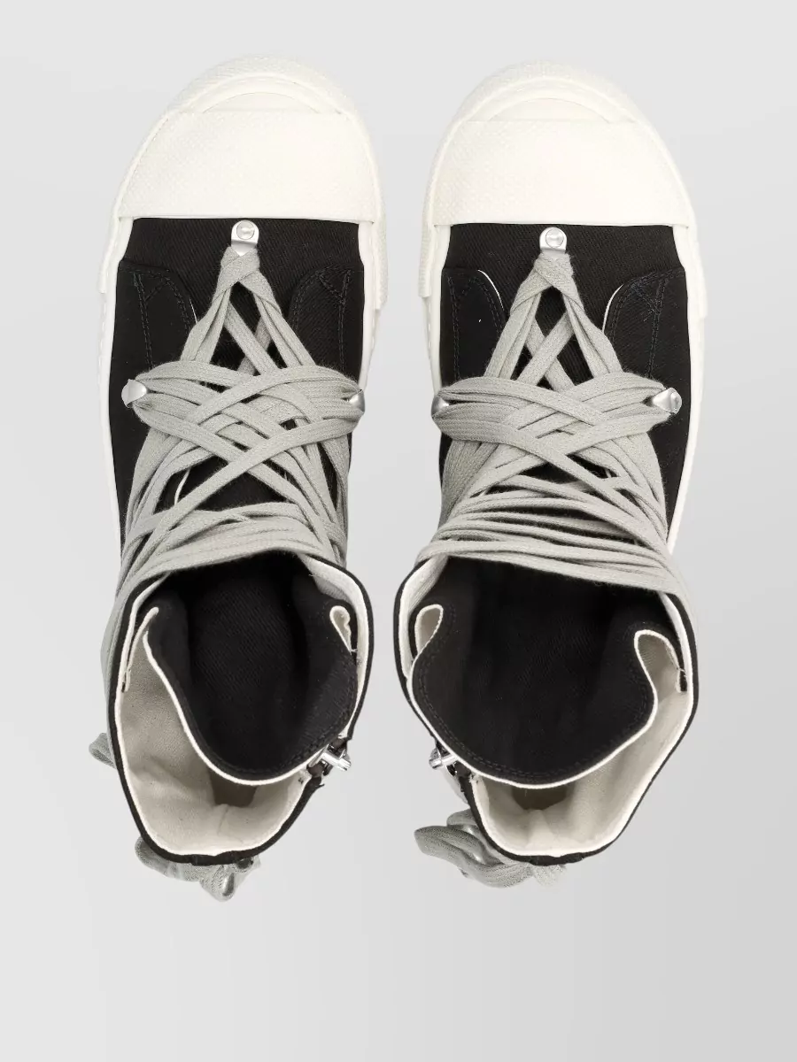 Rick Owens Drkshdw Canvas High-Top Sneakers