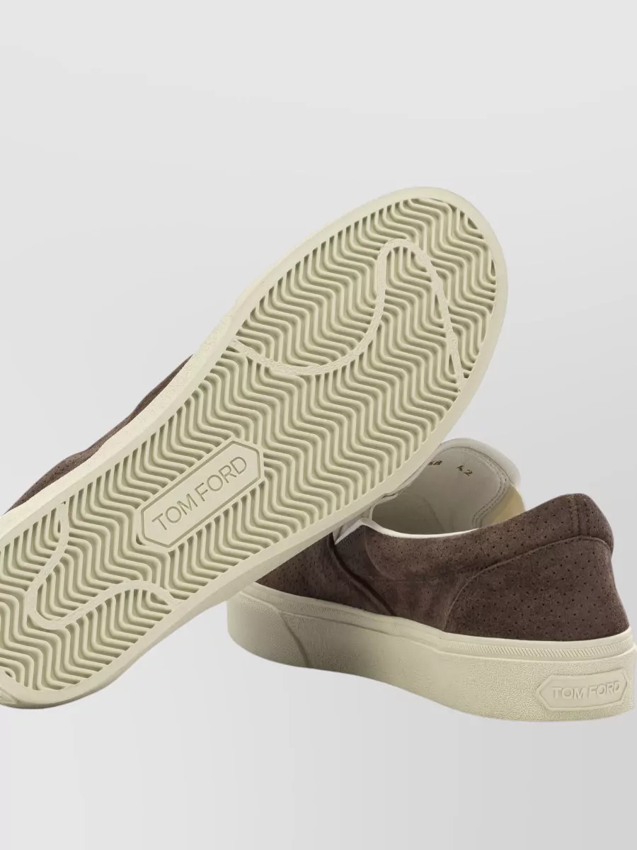 Tom Ford Sneakers Slip On Perforated Round Toe Rubber Sole