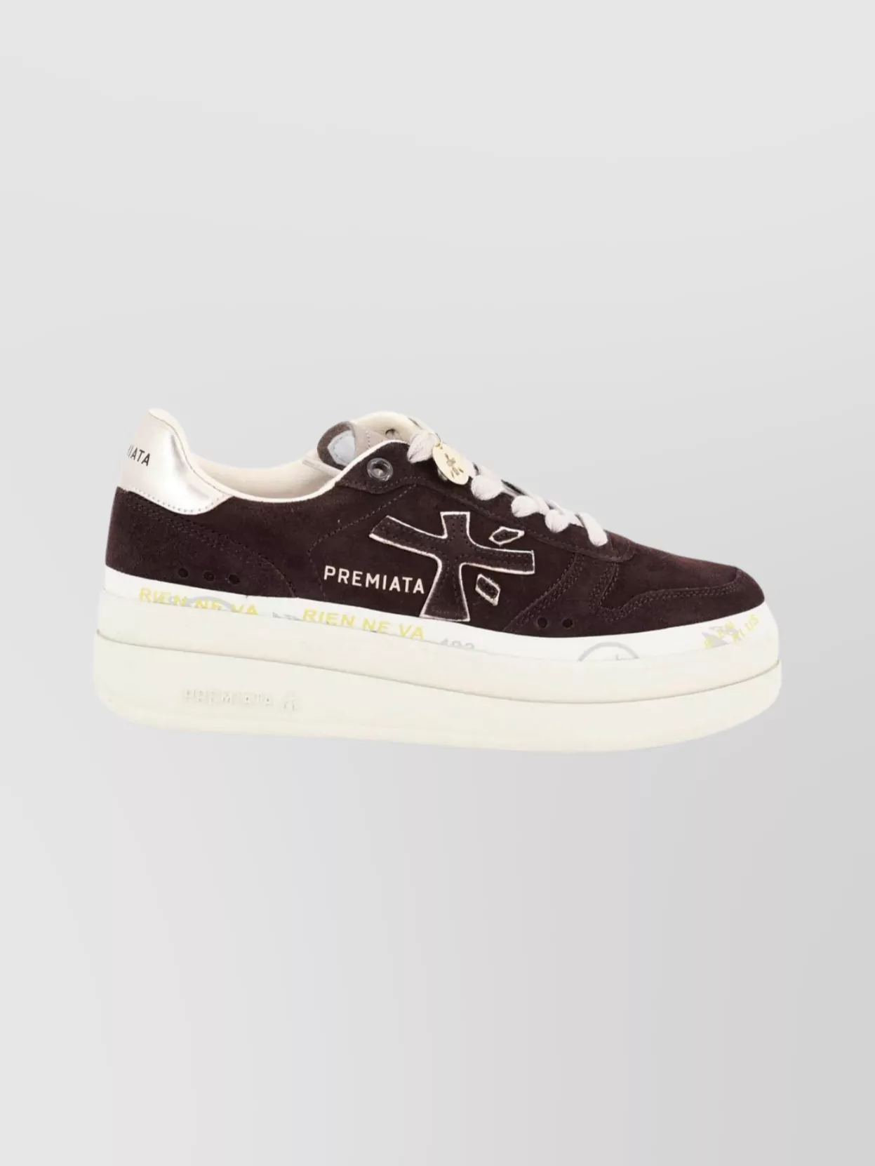 Premiata Suede Platform Lace-up Shoes In Black