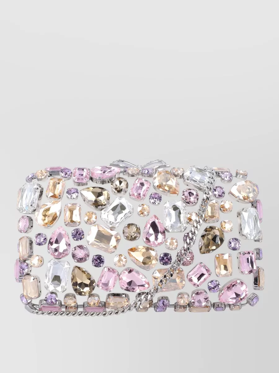 Self-Portrait The Bow Crystal-Embellished Clutch Bag