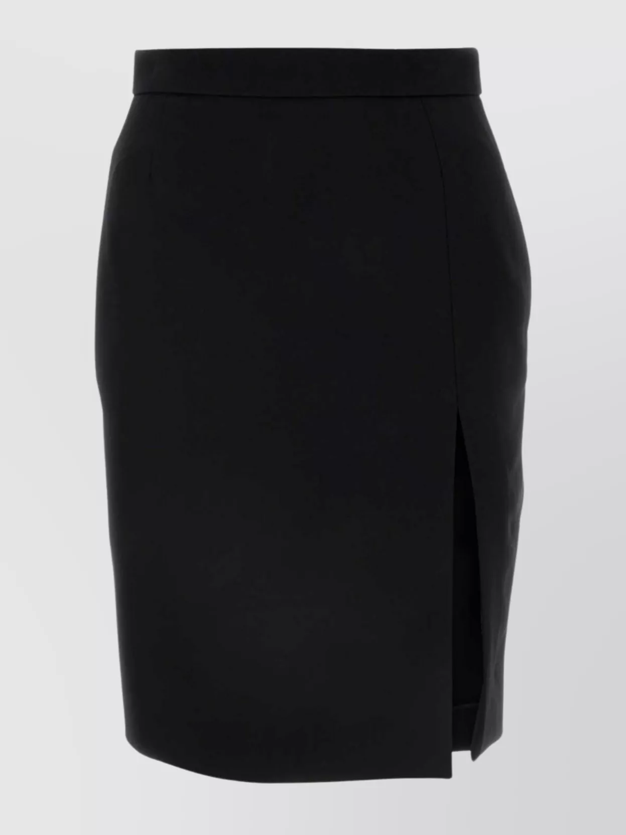 Shop Saint Laurent Wool Skirt With Asymmetrical Hem And High Waist