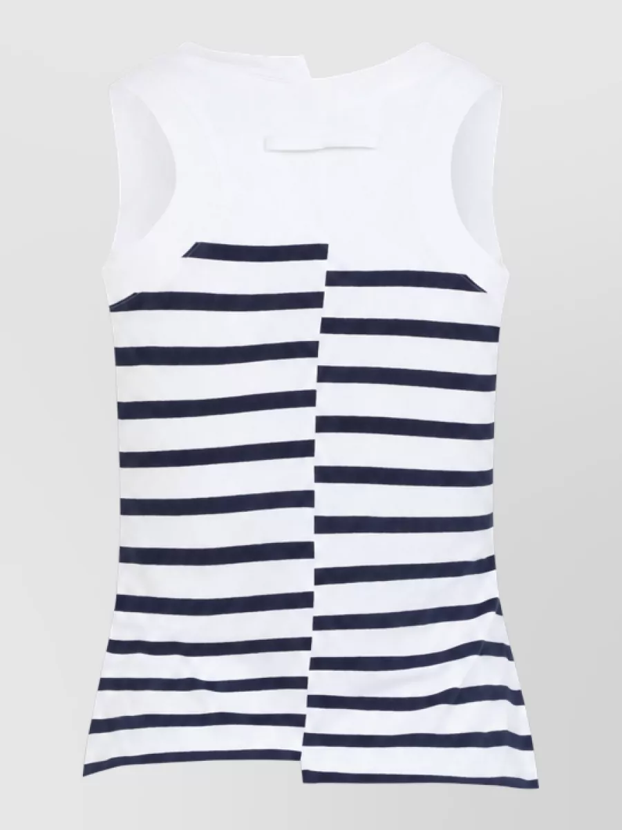 Jean Paul Gaultier Striped Asymmetric Sleeveless Tank Top
