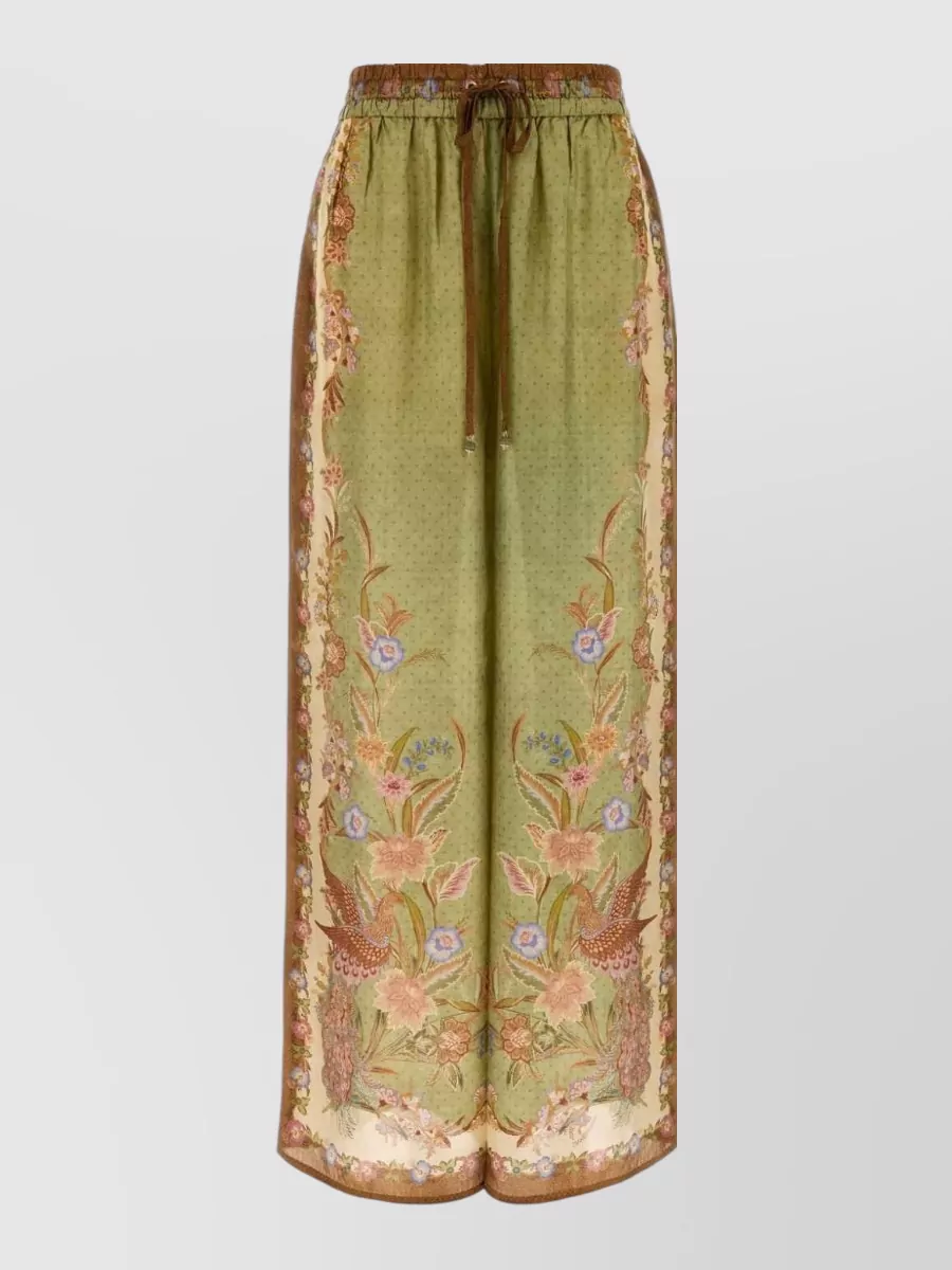 Zimmermann Silk floral-print high-rise relaxed-fit wide-leg trousers