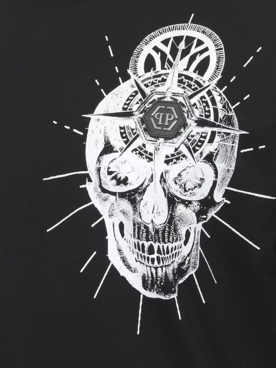 Philipp Plein Cotton Skull-Print Short-Sleeve T-Shirt