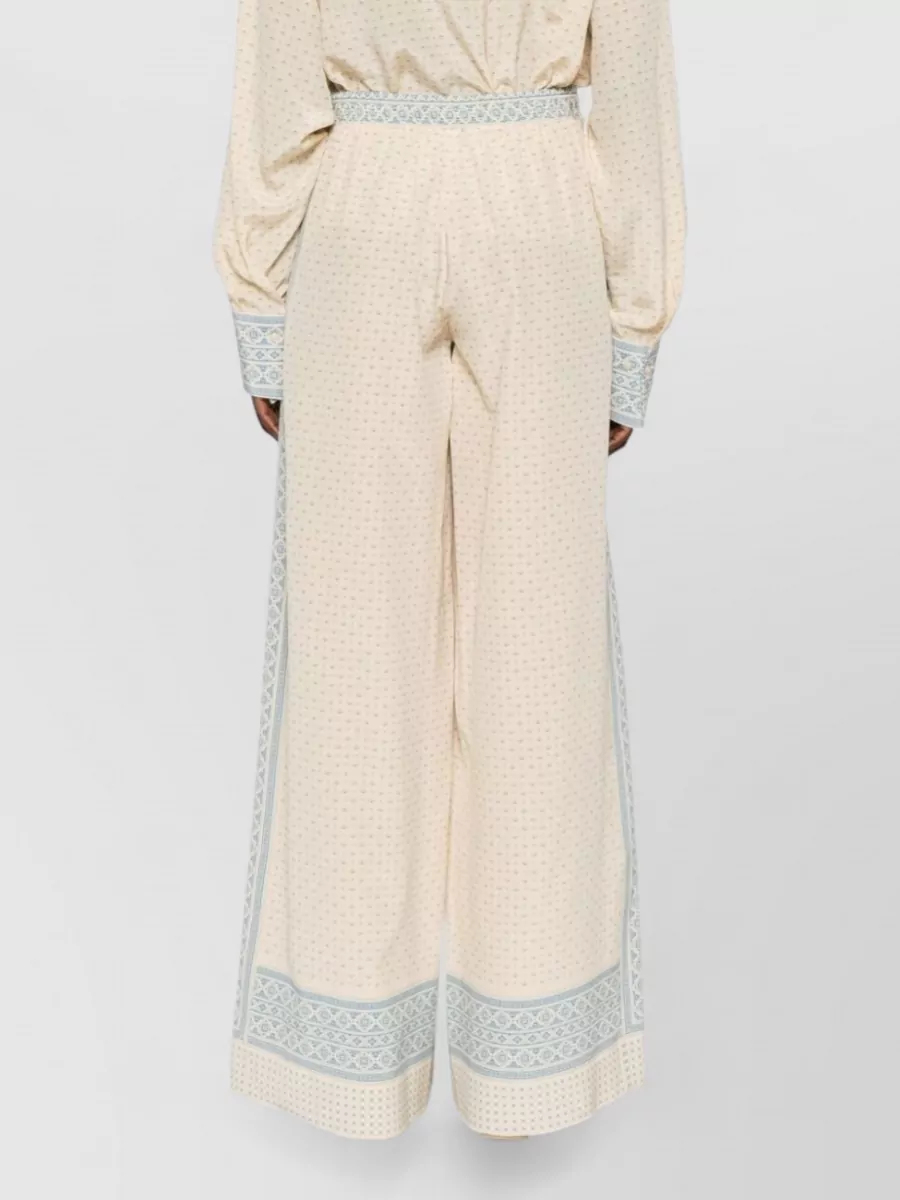 Ermanno Scervino Silk Geometric-Print Wide-Leg Pants