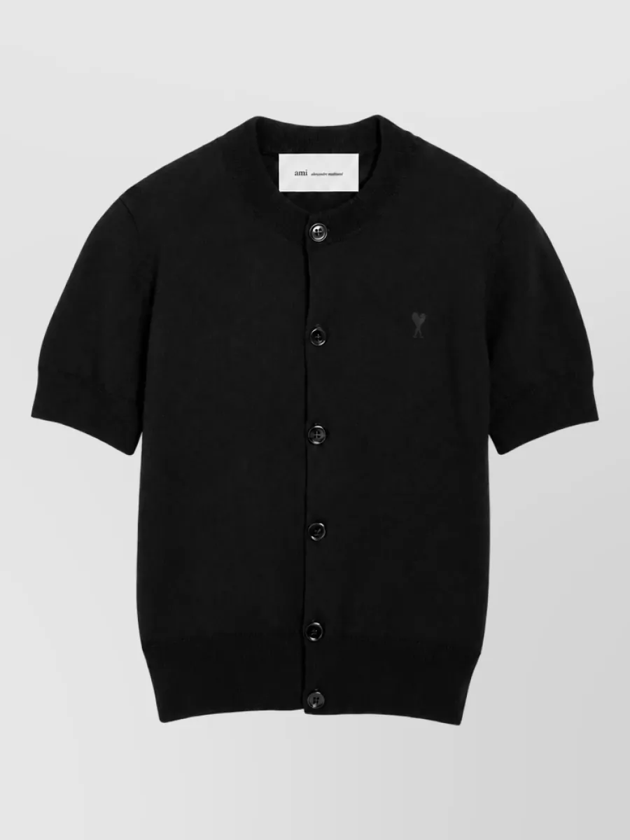 Ami Paris Short sleeve wool cardigan