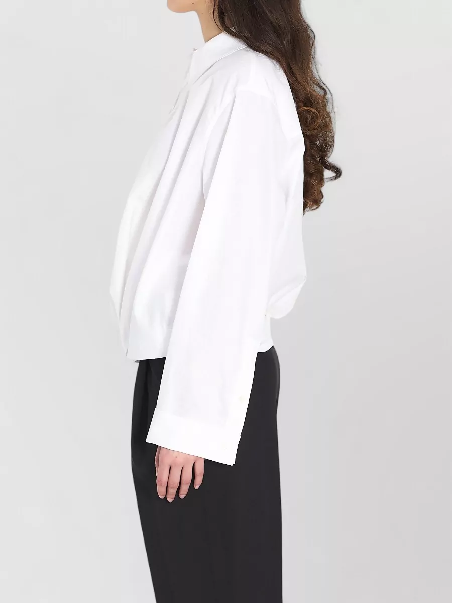 Loewe Draped Cotton Shirt Asymmetric Design