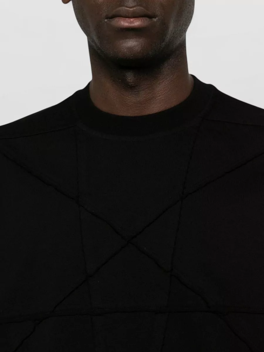 Rick Owens Drkshdw Oversized Three Quarter Sleeve Cotton T Shirt