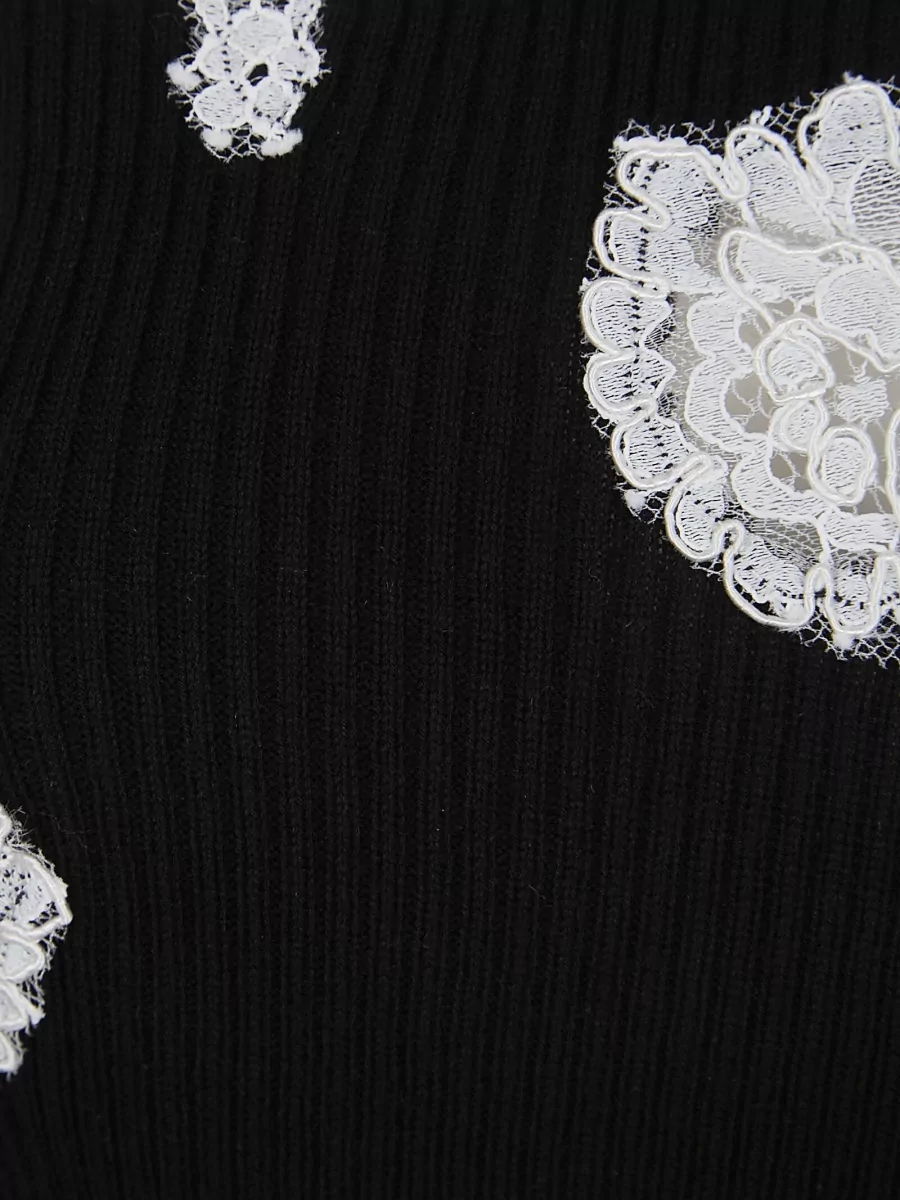 Ermanno Scervino Ribbed Boat Neck 3/4 Sleeve Knitted Top