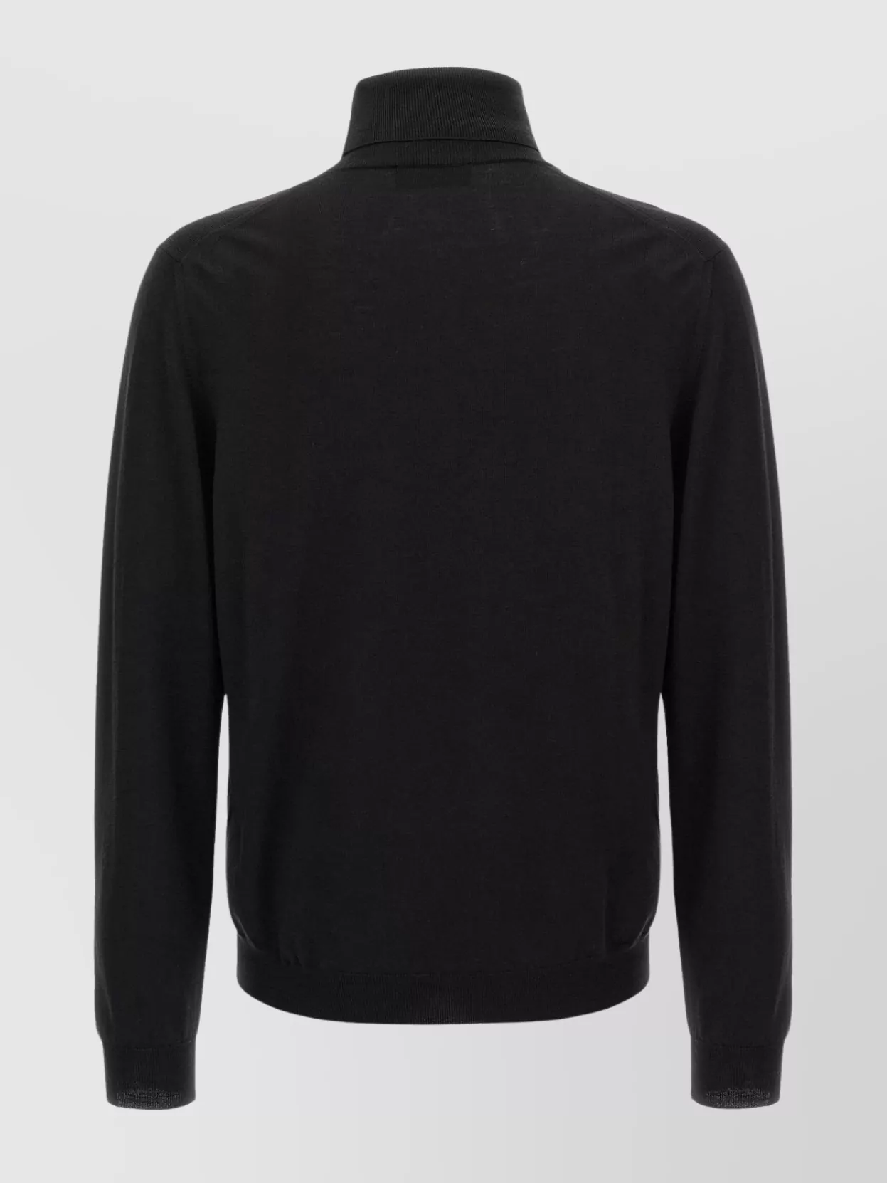 Zanone Turtleneck Cuffed-sleeve Sweater In Black