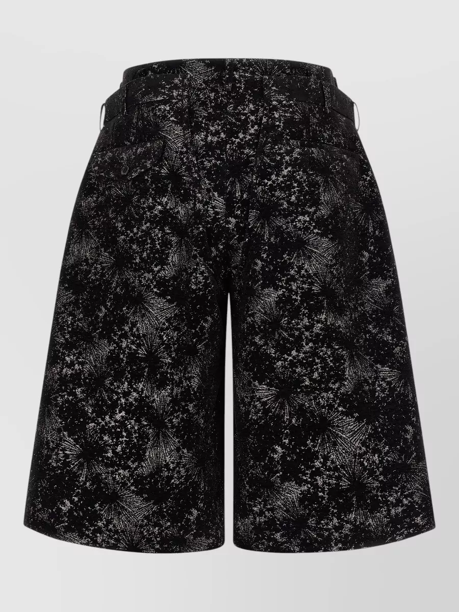 Comme Des Garçons Metallic Abstract Printed Wide-Leg Bermuda Shorts