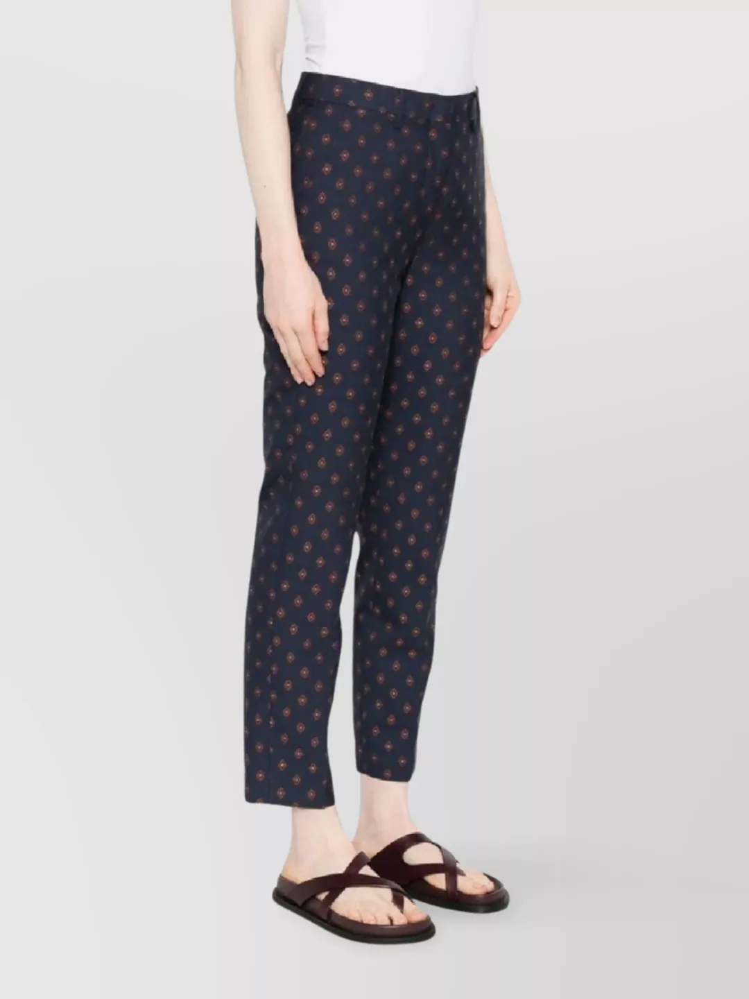 Etro Bristol Patterned Design Trousers In Blue