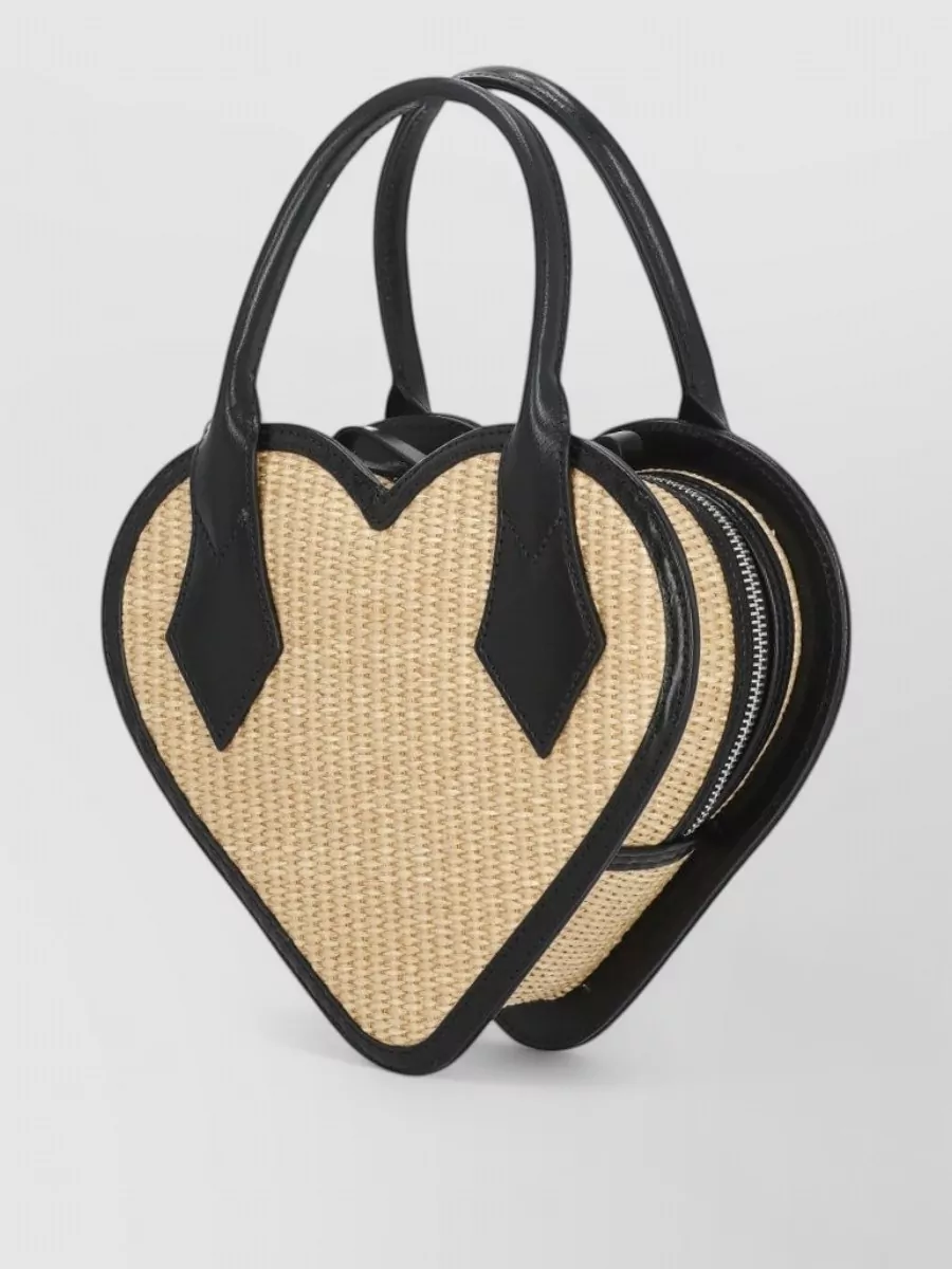 Vivienne Westwood Mini Cotton Blend Raffia Hand Bag