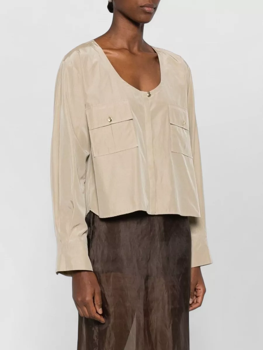 Forte Forte Long Sleeve Top Front Pockets Detail