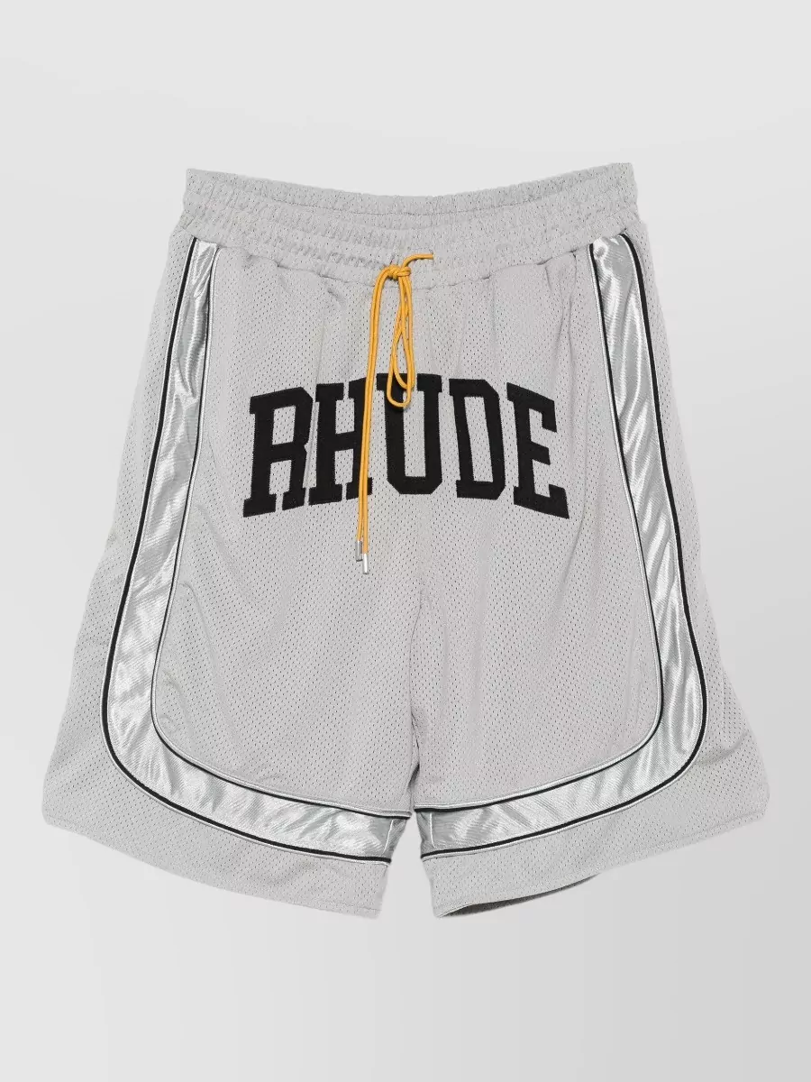 Rhude mesh logo-print drawstring shorts