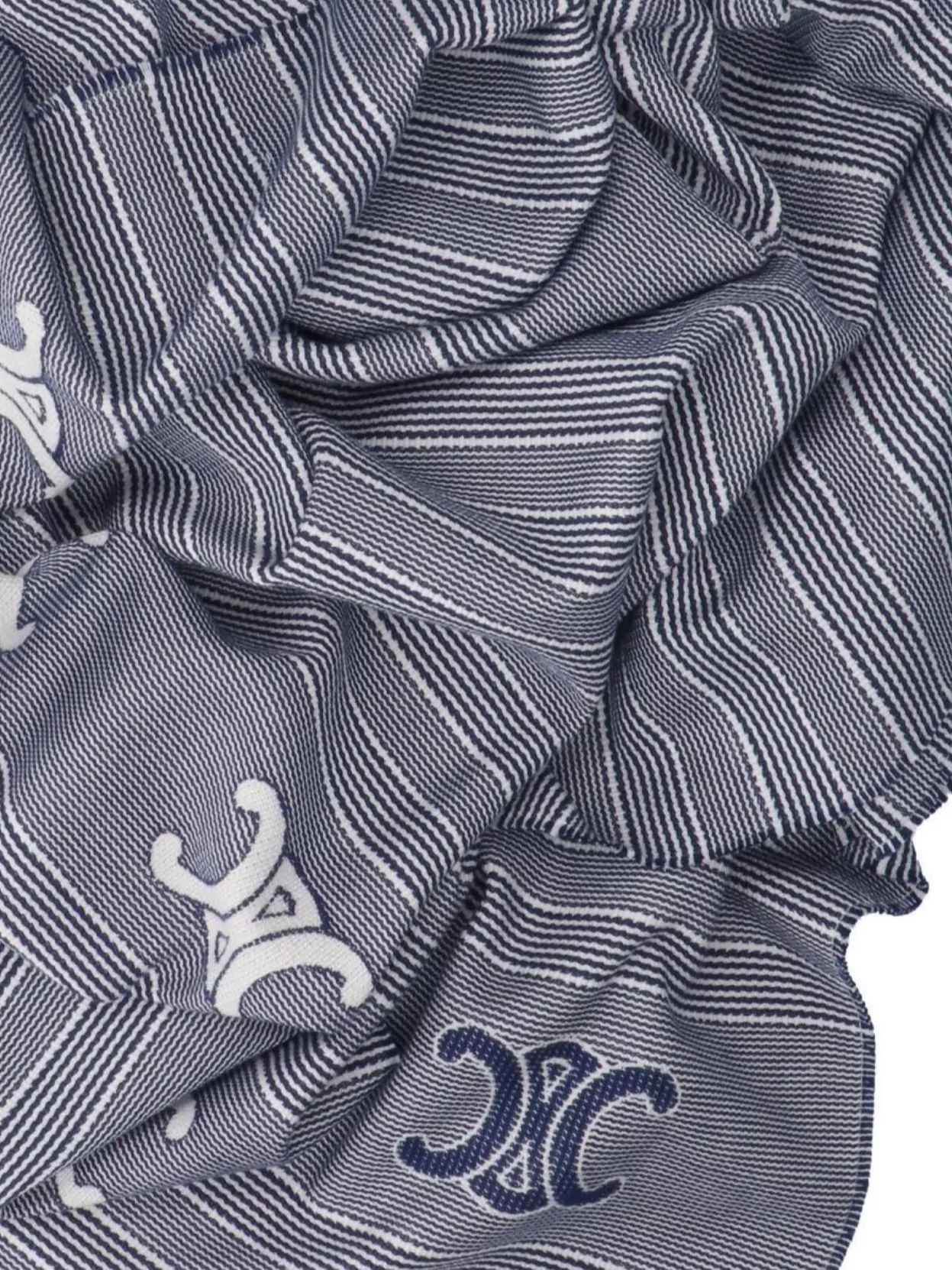 Celine Fringed Scarves Featuring Striped Detailing