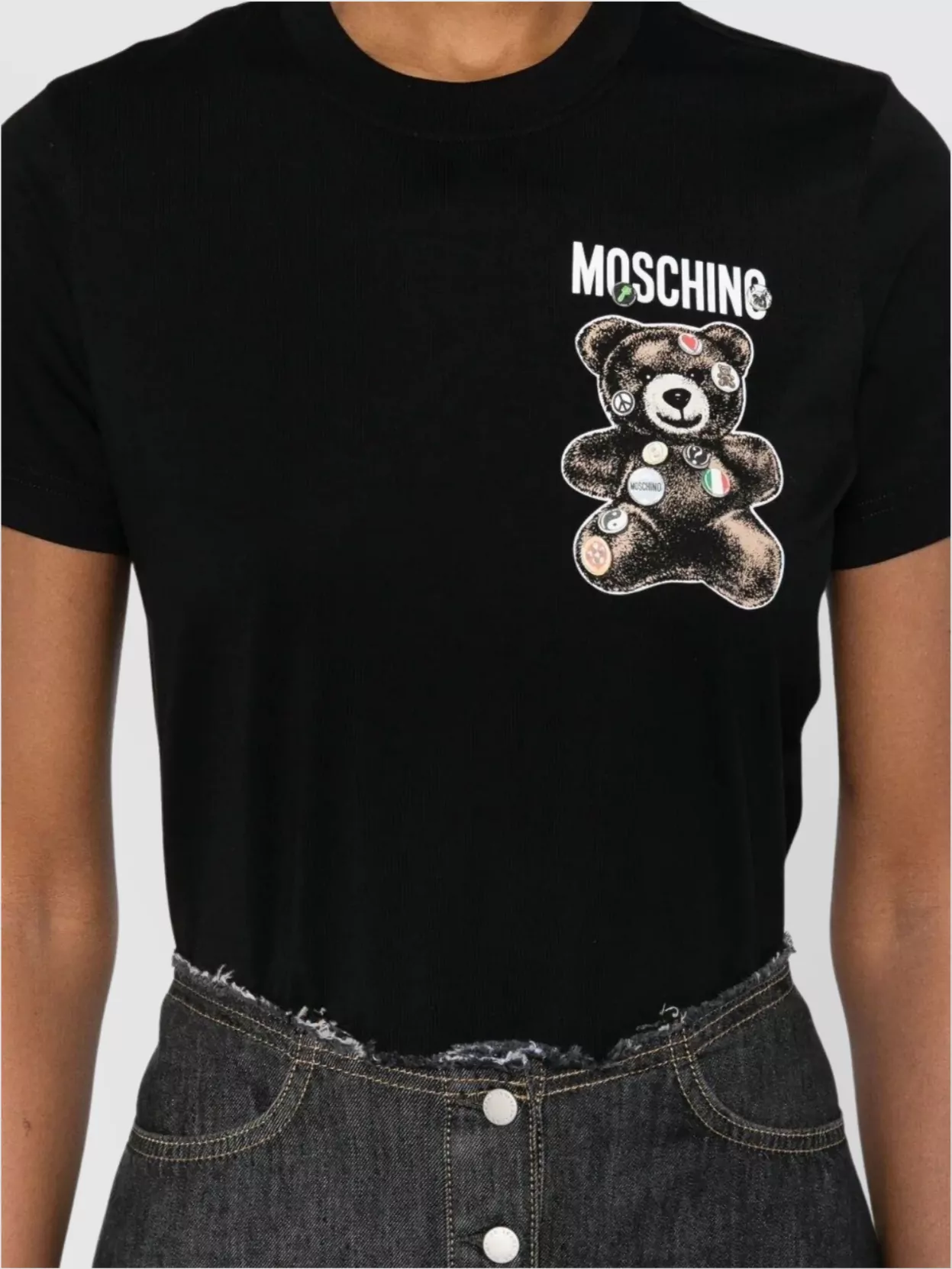 Moschino Crew Neck Graphic Print Teddy Bear T-Shirt