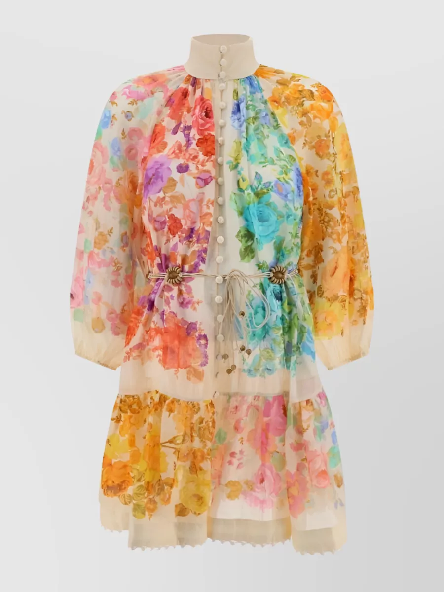 Zimmermann Raie Lantern Floral Minidress