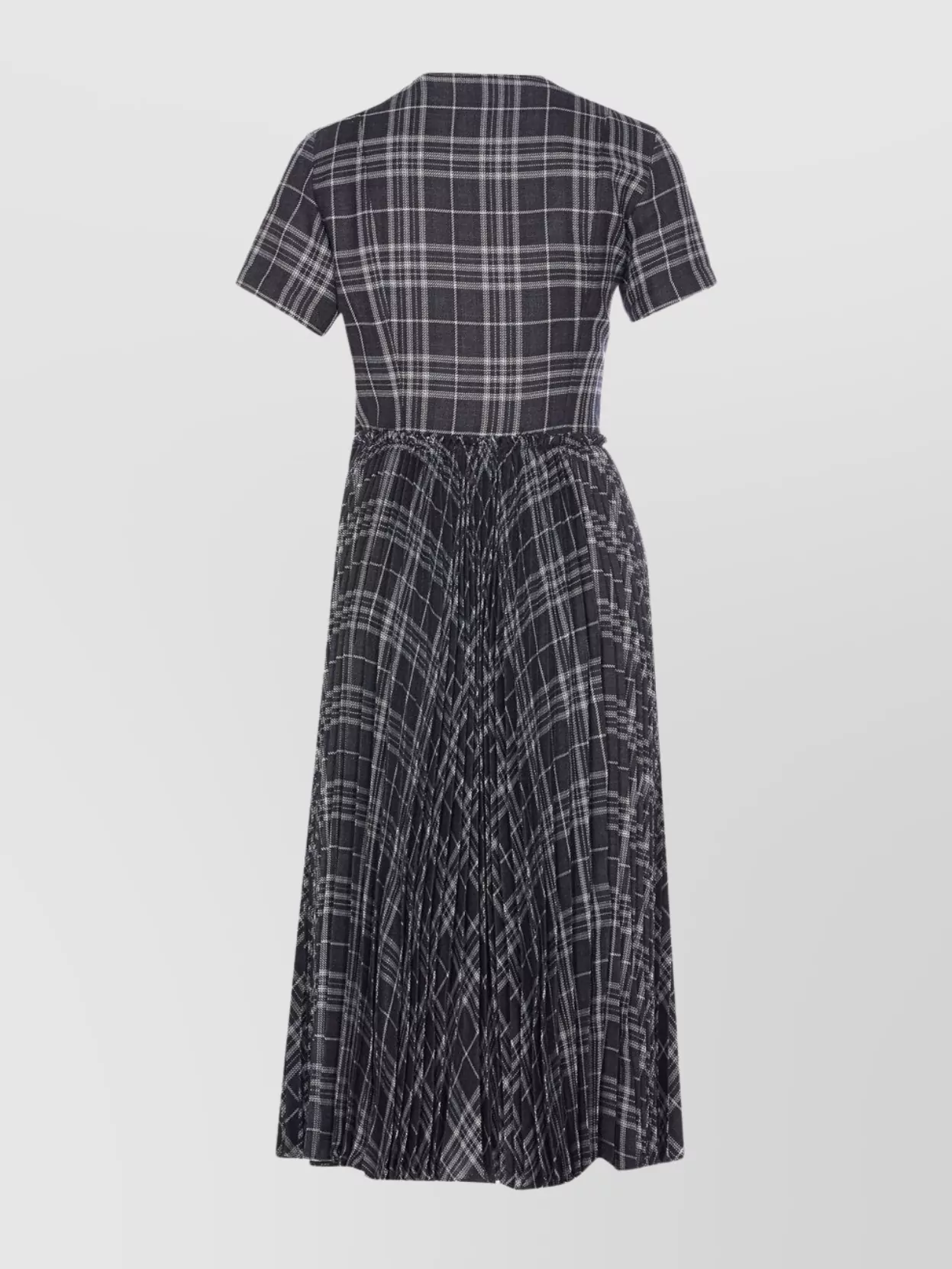 Burberry Midi Dress With Buckle And Pleats In Gray