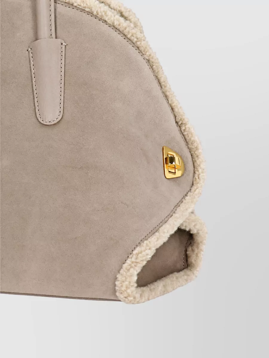 Coccinelle Suede Leather Tote Bag