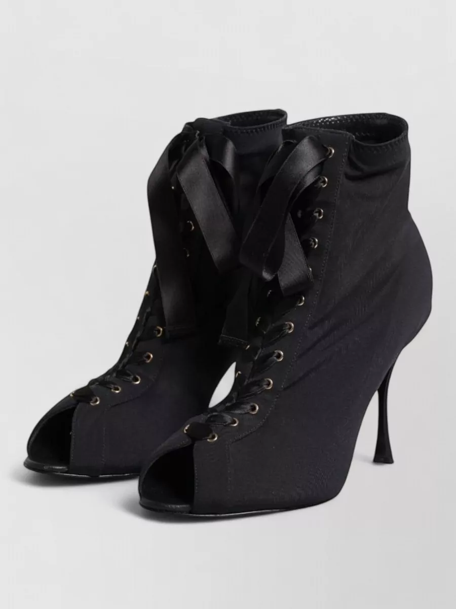 Dolce&Gabbana lace-up peep-toe stiletto ankle boots