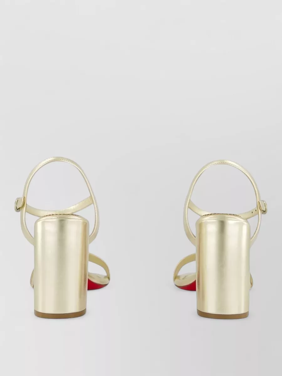 Christian Louboutin Leather Block Heel Sandals