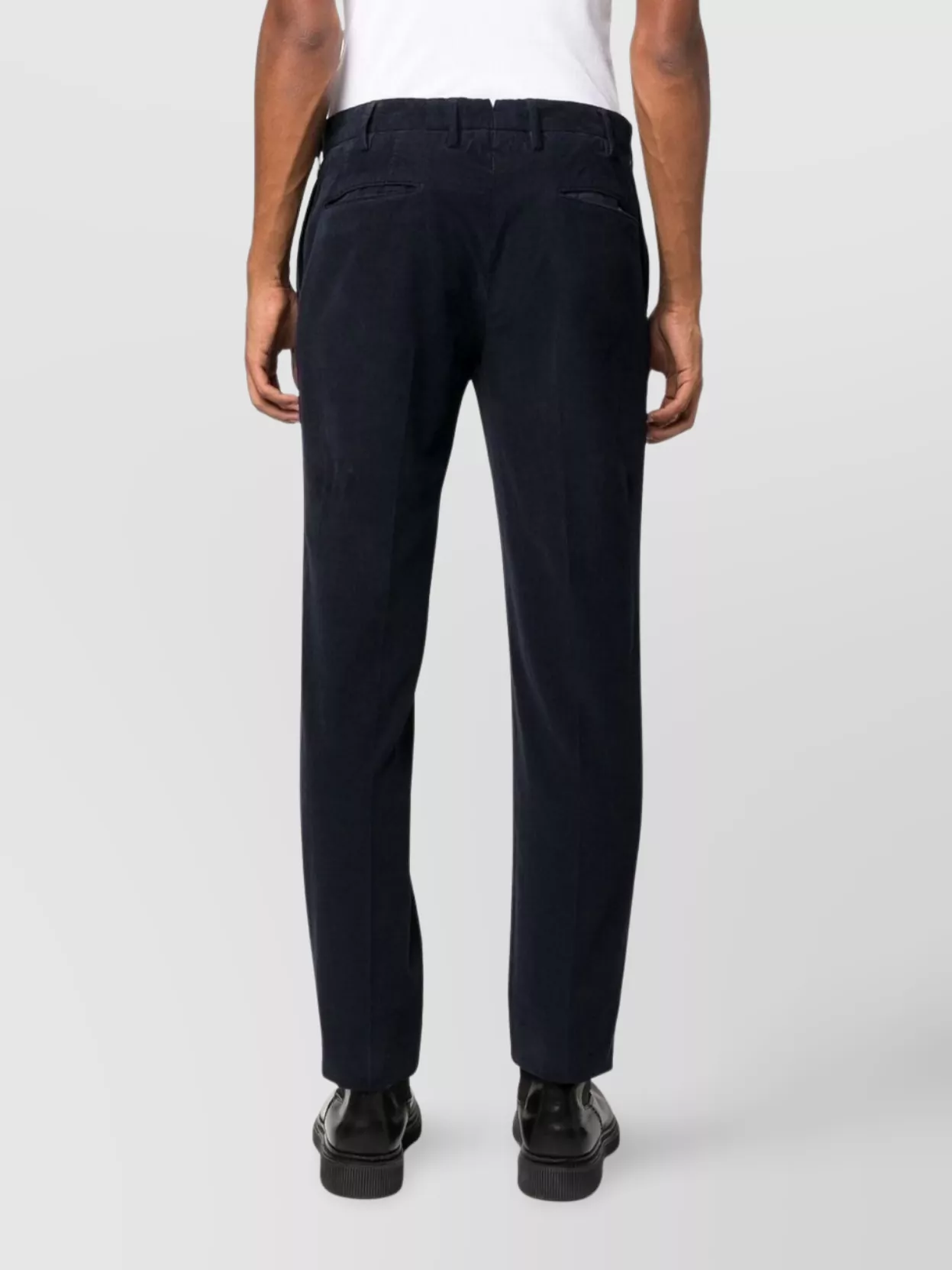 Incotex Corduroy Straight Leg Trousers Pockets In Black