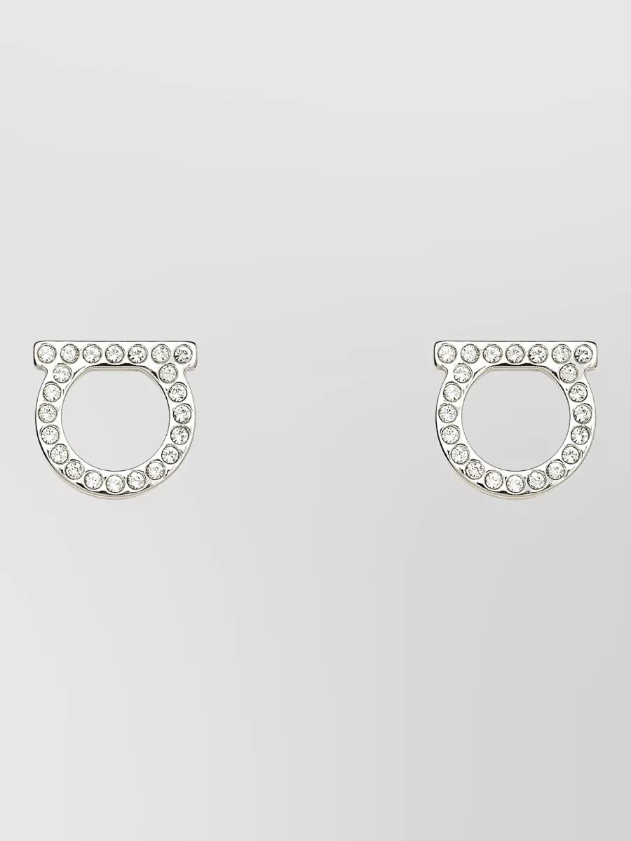 Ferragamo crystal-embellished logo earrings