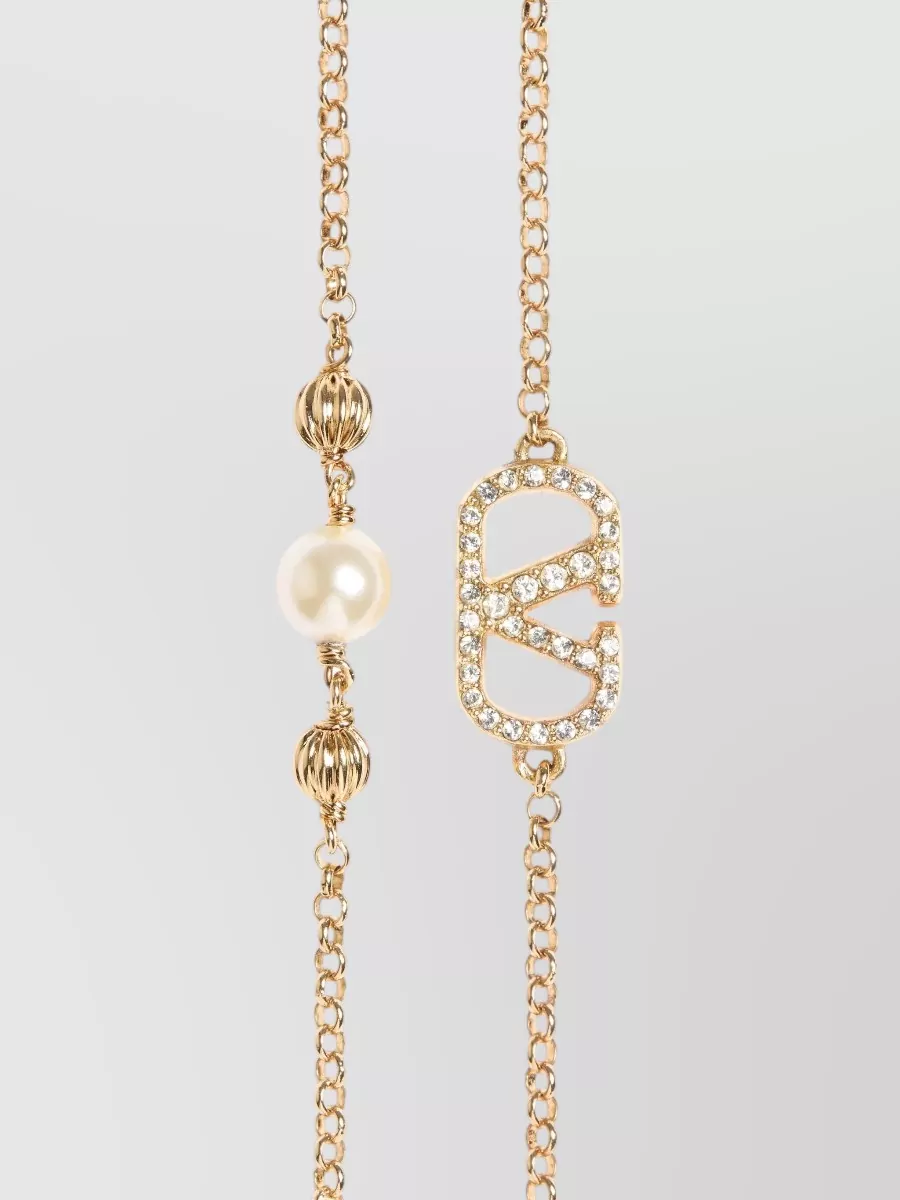 Valentino Garavani Crystal-Embellished Chain Bracelet
