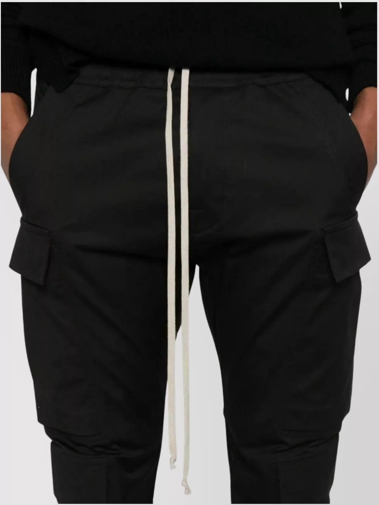 Rick Owens Cargo Trousers With Drawstring And Pockets In Black
