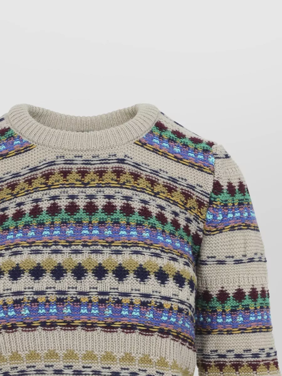 Dries Van Noten Ribbed Jacquard Wool Crew-Neck Jumper