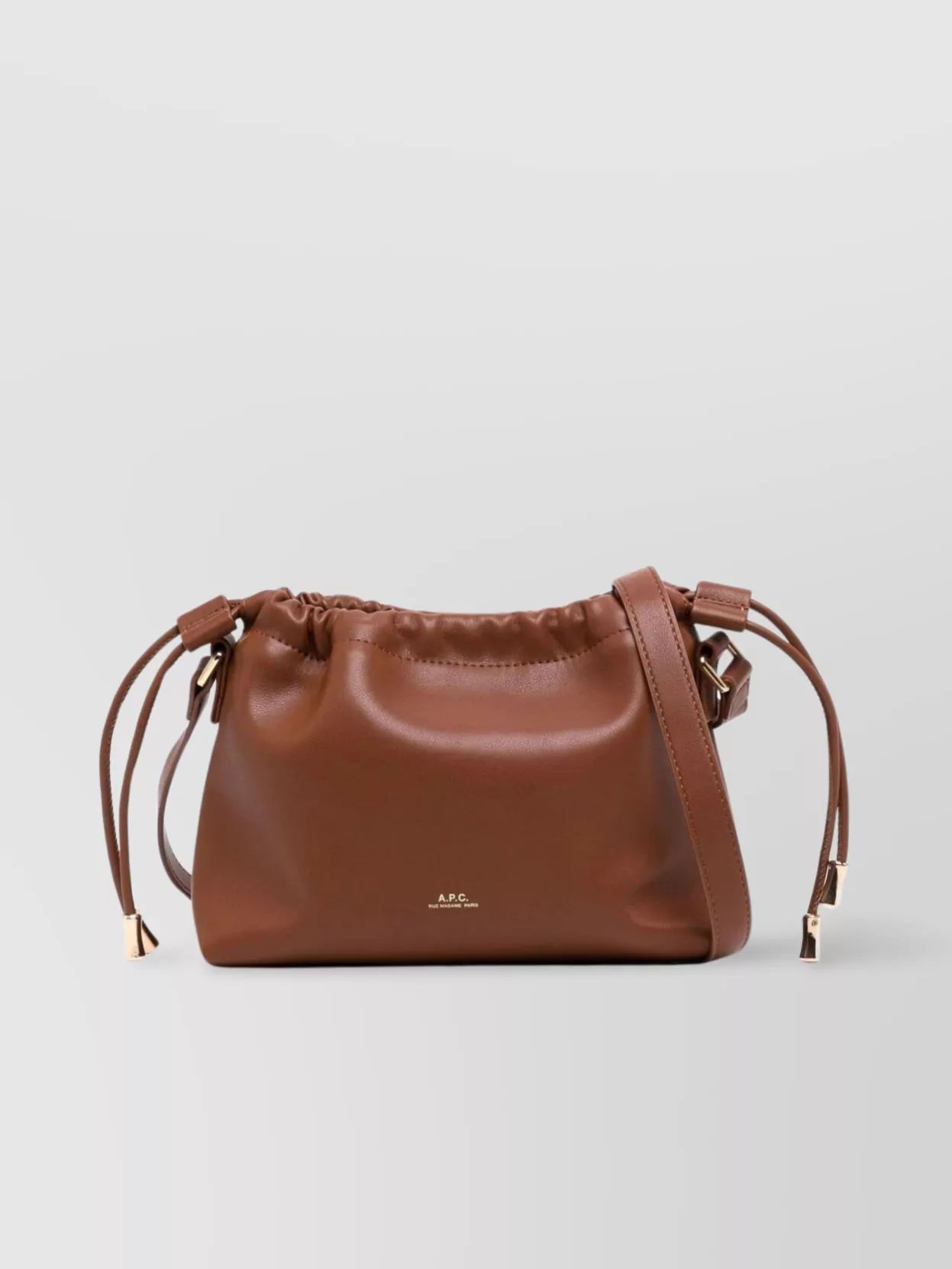 Shop Apc Adjustable Strap Textured Shoulder Bag In Brown