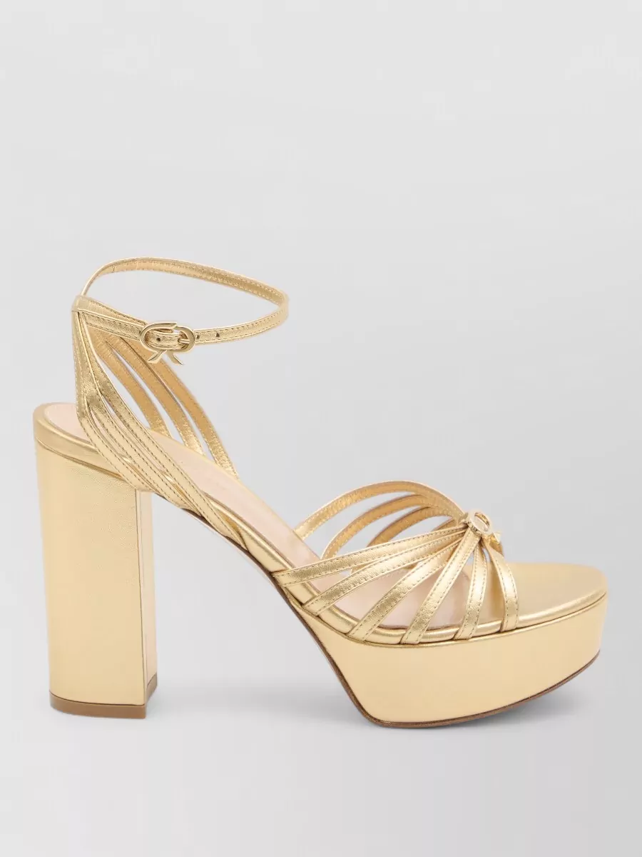 Gianvito Rossi Rita Block Heel Leather Platform Sandals