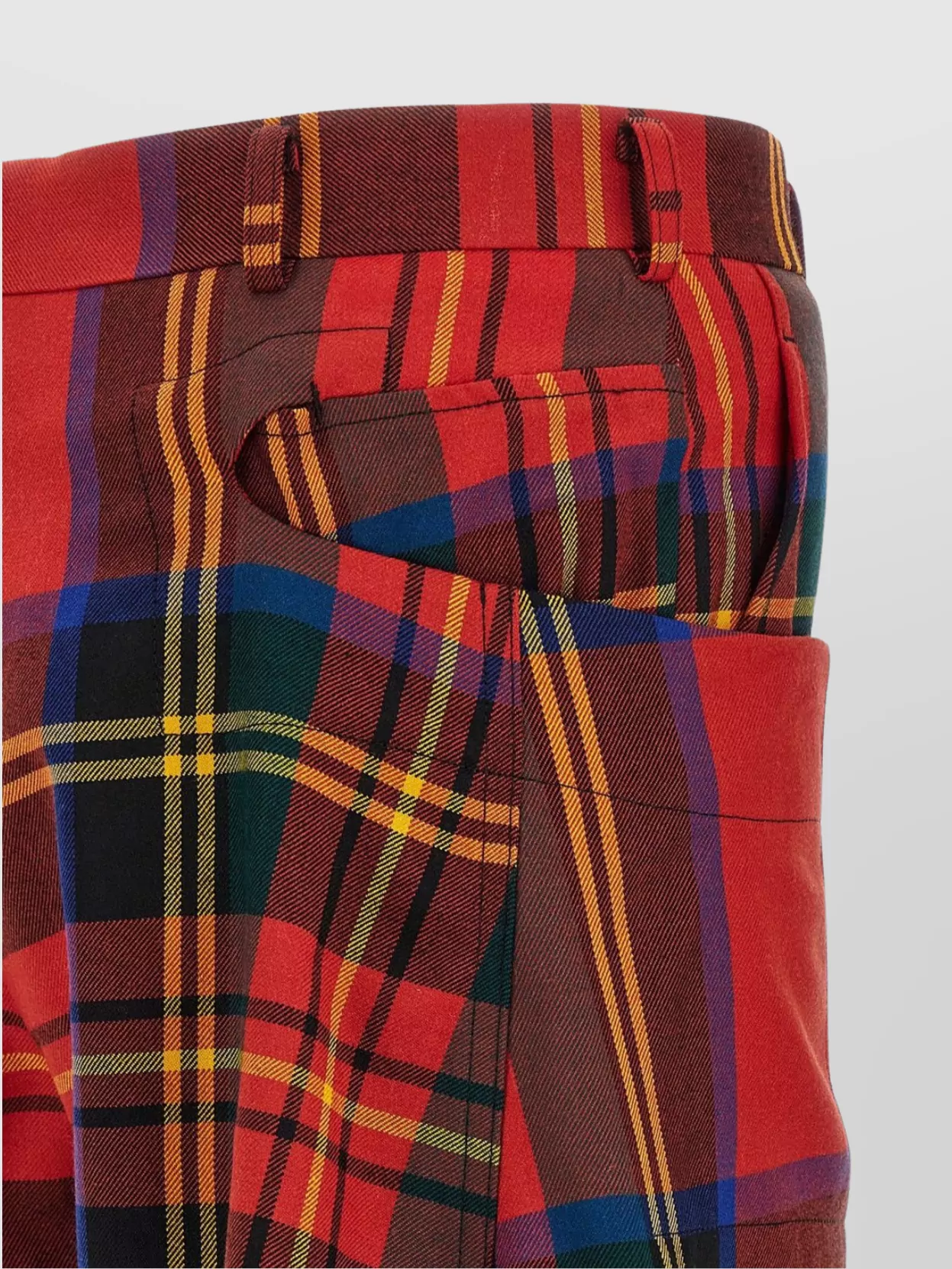 Comme Des Garçons Trousers With Plaid Pattern And Side Pockets