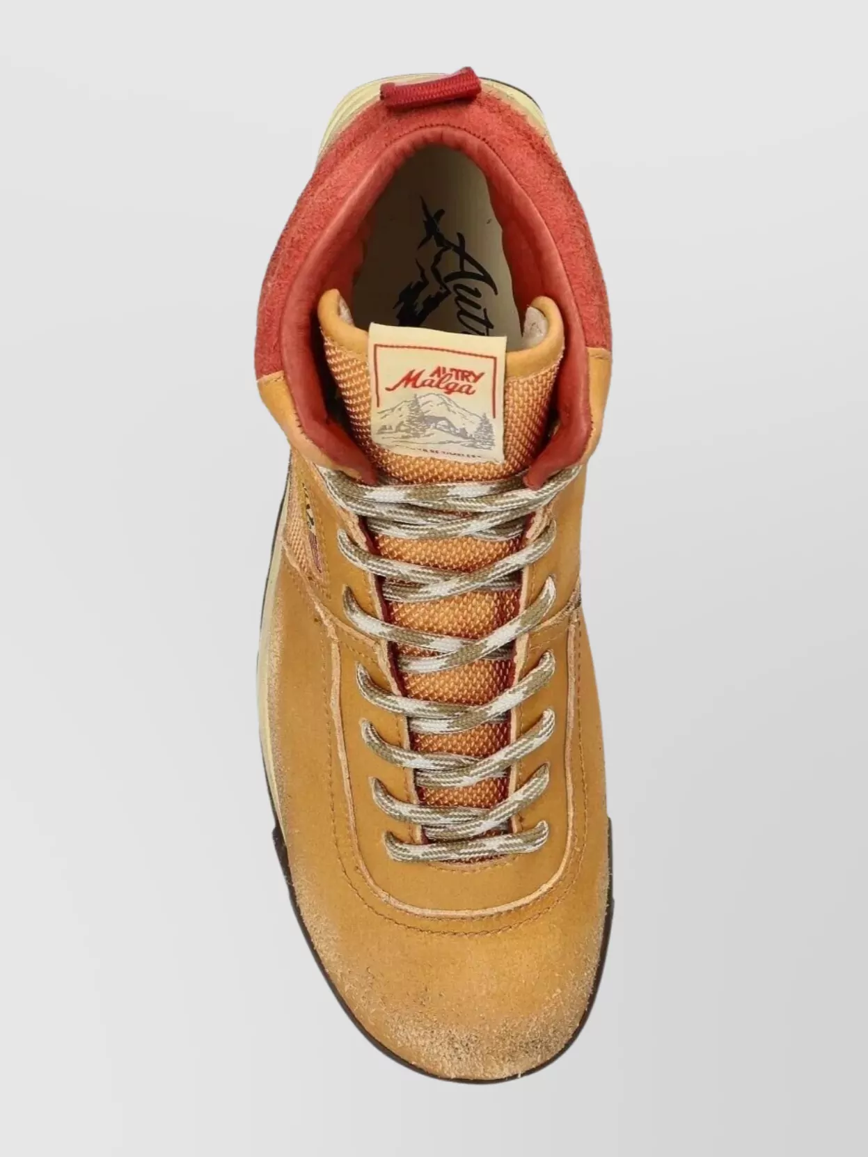 Autry Mid Top Suede Sneakers With Contrast Panel