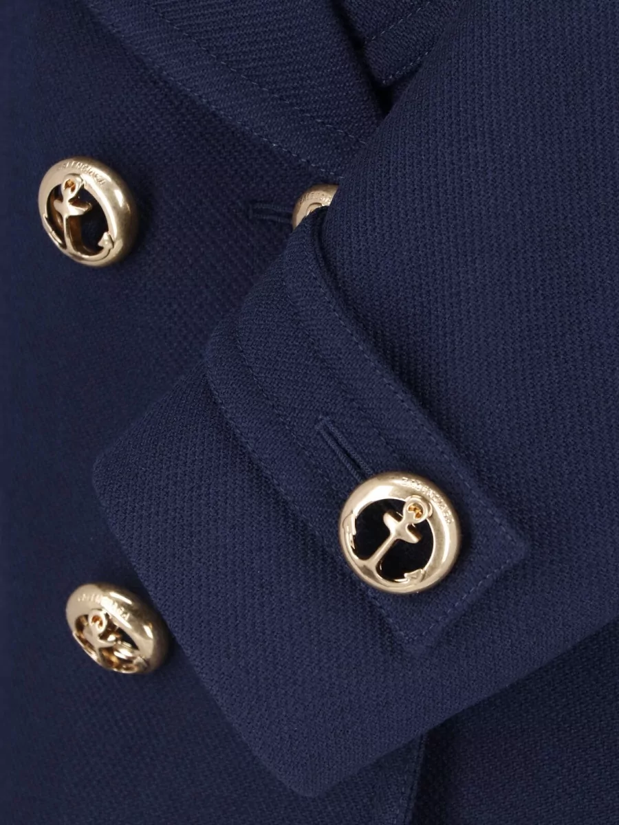 Balenciaga Wool Textured Cropped Double-Breasted Peacoat