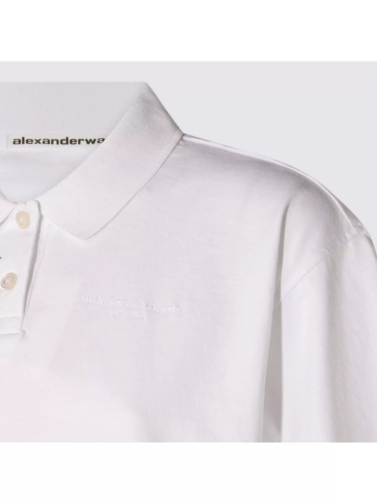 Alexander Wang Collared Shirt With Short Sleeves In White
