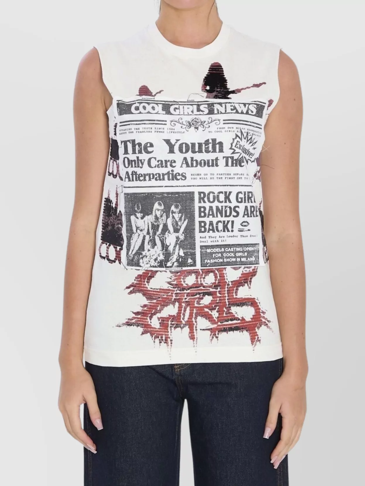 Dolce&Gabbana Printed cotton sleeveless top