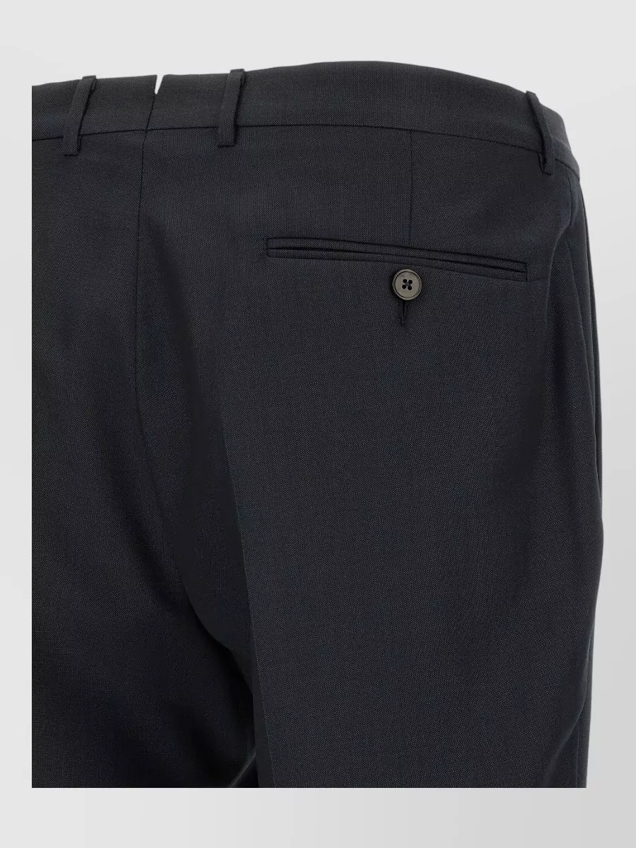 Zegna Wool Straight-Leg Tailored Trousers