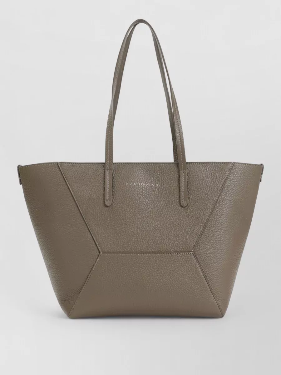 Brunello Cucinelli Medium Grained Leather Shoulder Bag