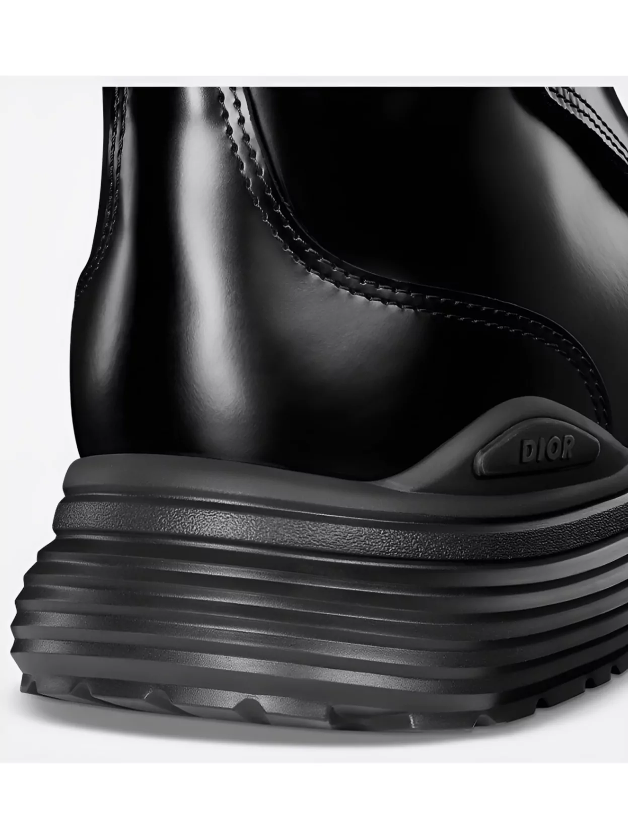 Christian Dior Pull Tab Round Toe Rubber Sole Stitching Accents
