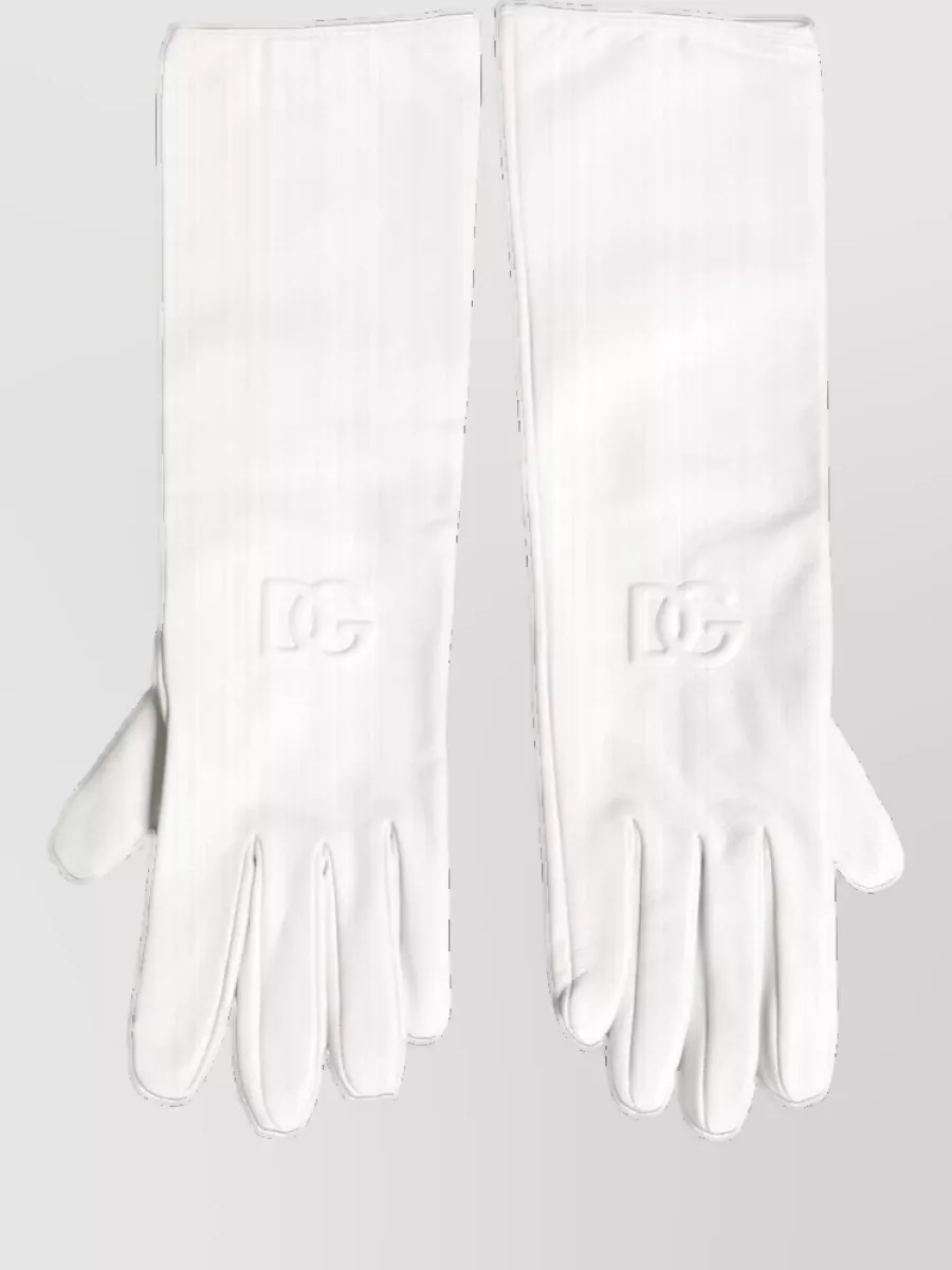 Dolce&Gabbana leather logo-embossed gloves