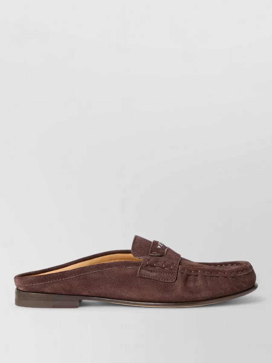 Fendi leather scrunch loafers
