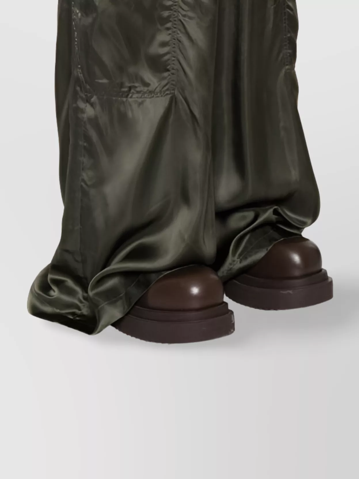 Rick Owens Wide Leg Trousers Elasticated Waistband In Brown
