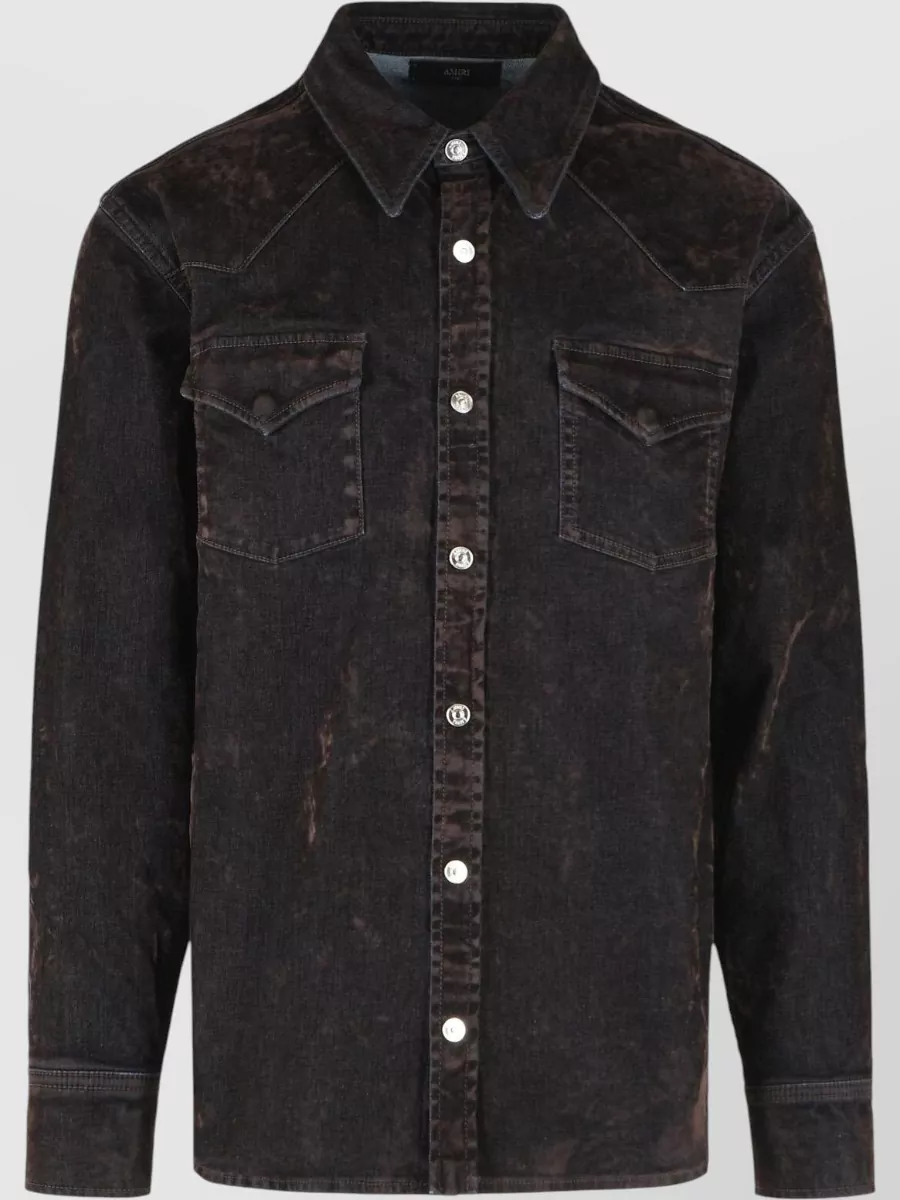 Amiri Flocked Denim Shirt