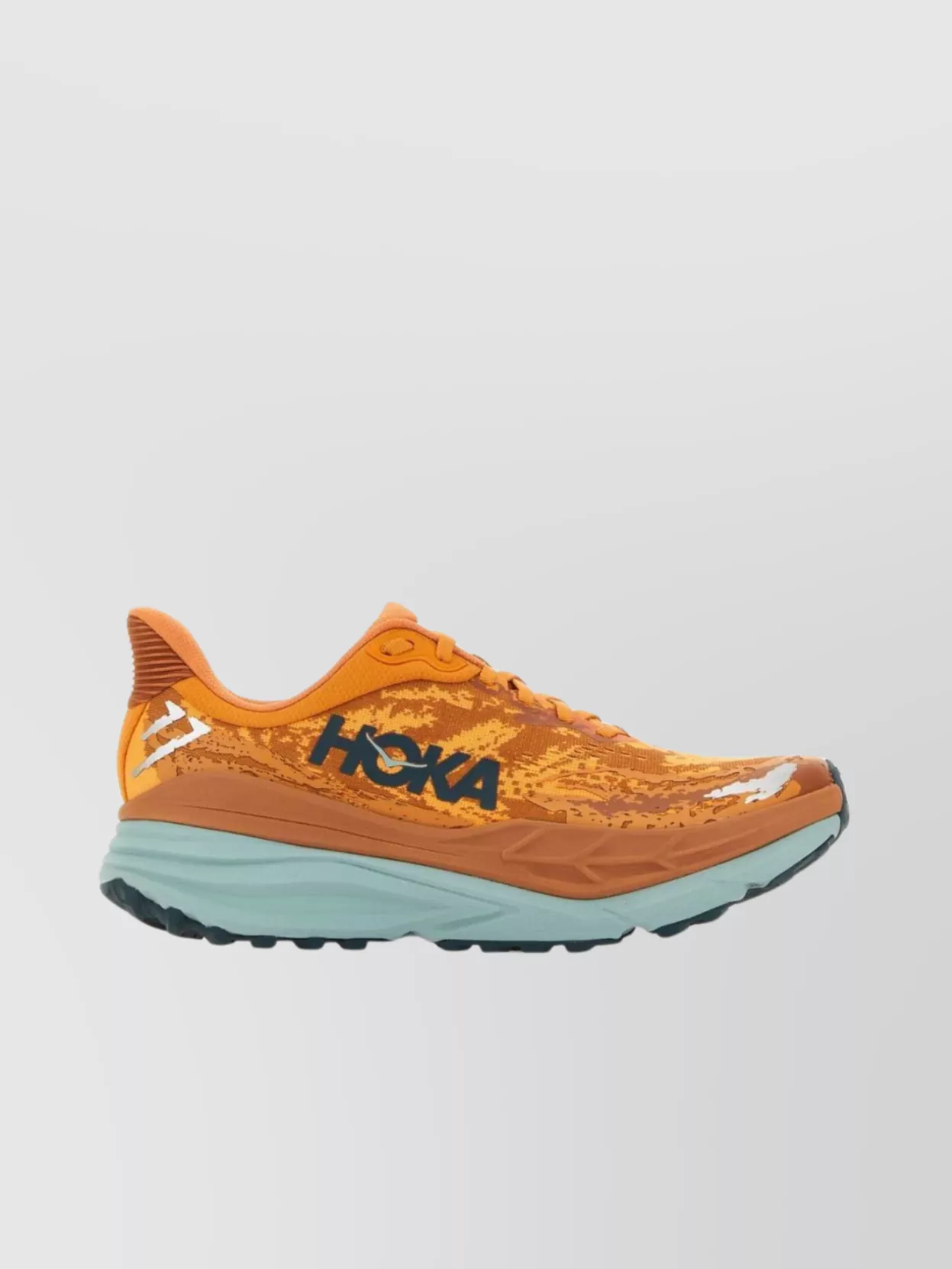 Shop Hoka One One 7 Stinson Textured Sneakers With Contrast Sole In Orange