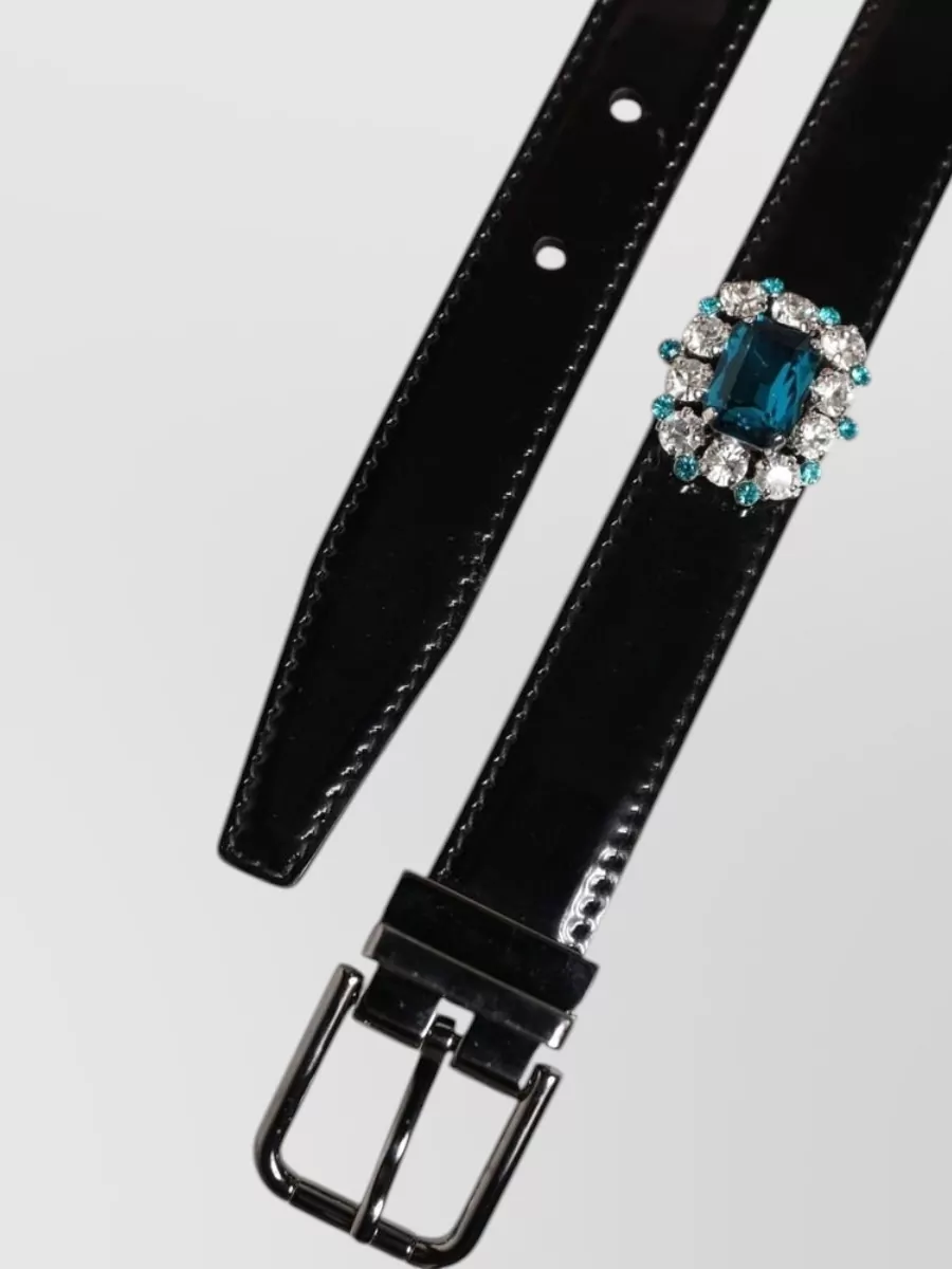 Dolce&Gabbana Leather Embellished Buckle Belt