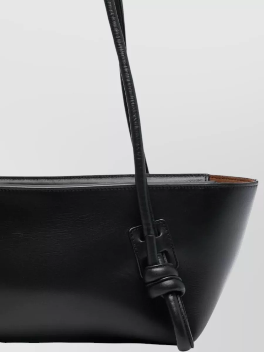 Hereu Calf Leather Knotted-Handle Shoulder Bag