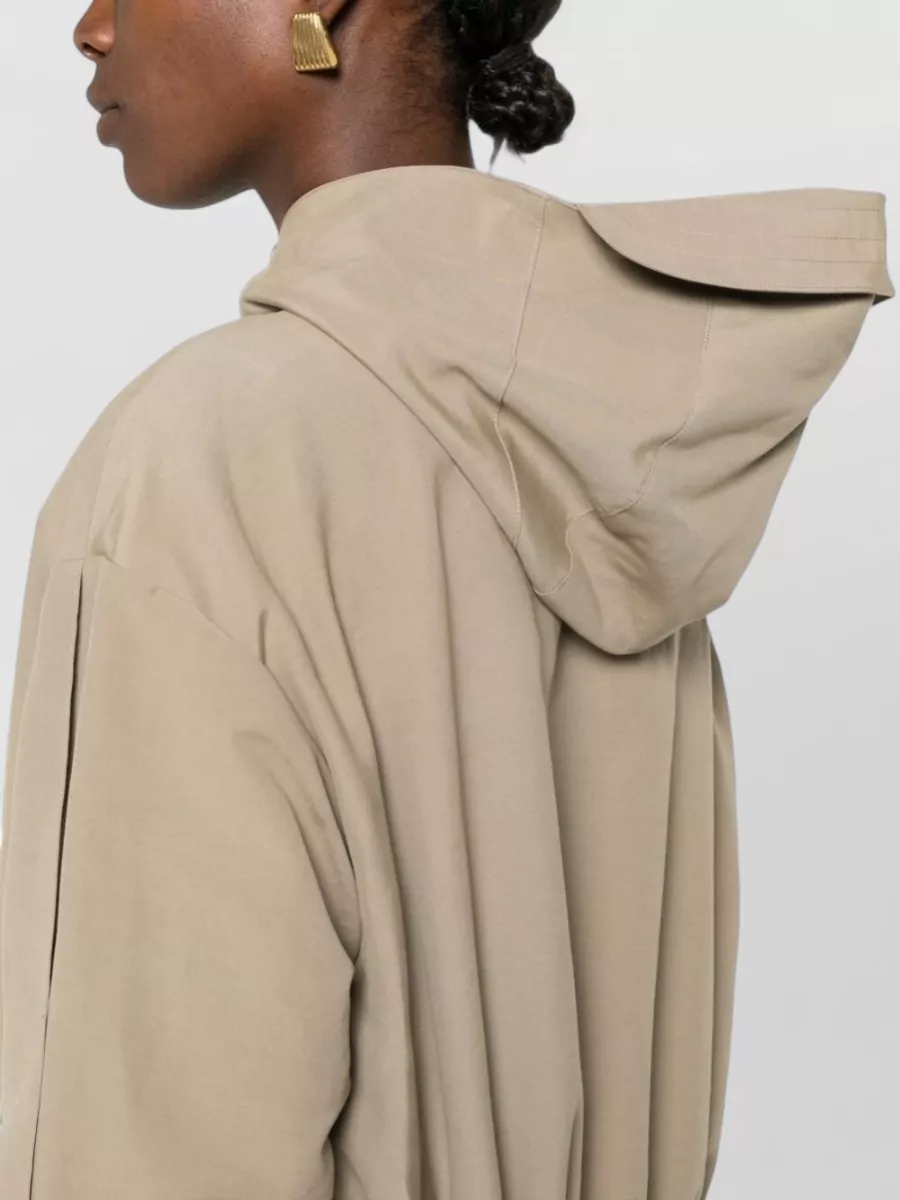 Emporio Armani Hooded Drawstring Cotton Parka Coat